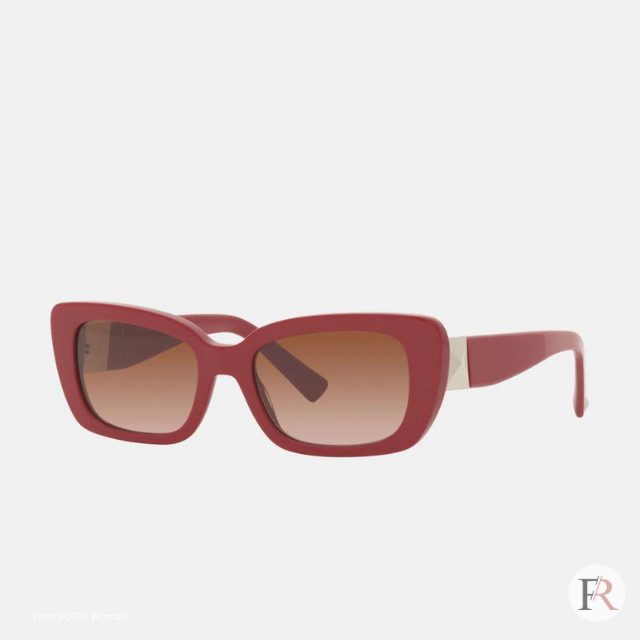 Valentino Gafas de sol rectangulares de acetato en rojo
